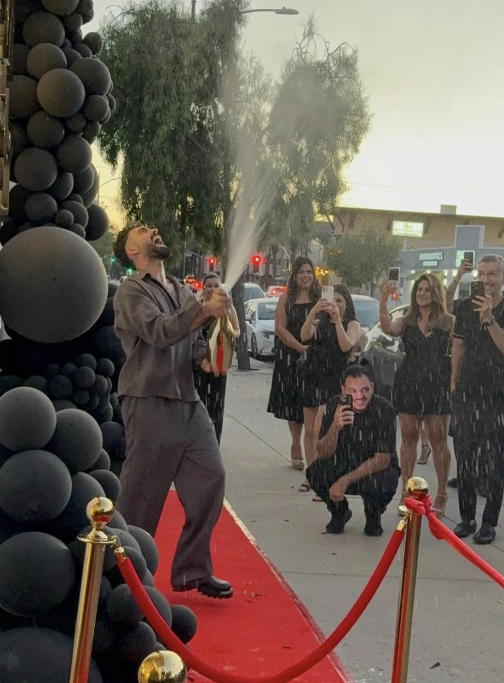 Red carpet, champagne, Burbank cheering us in.